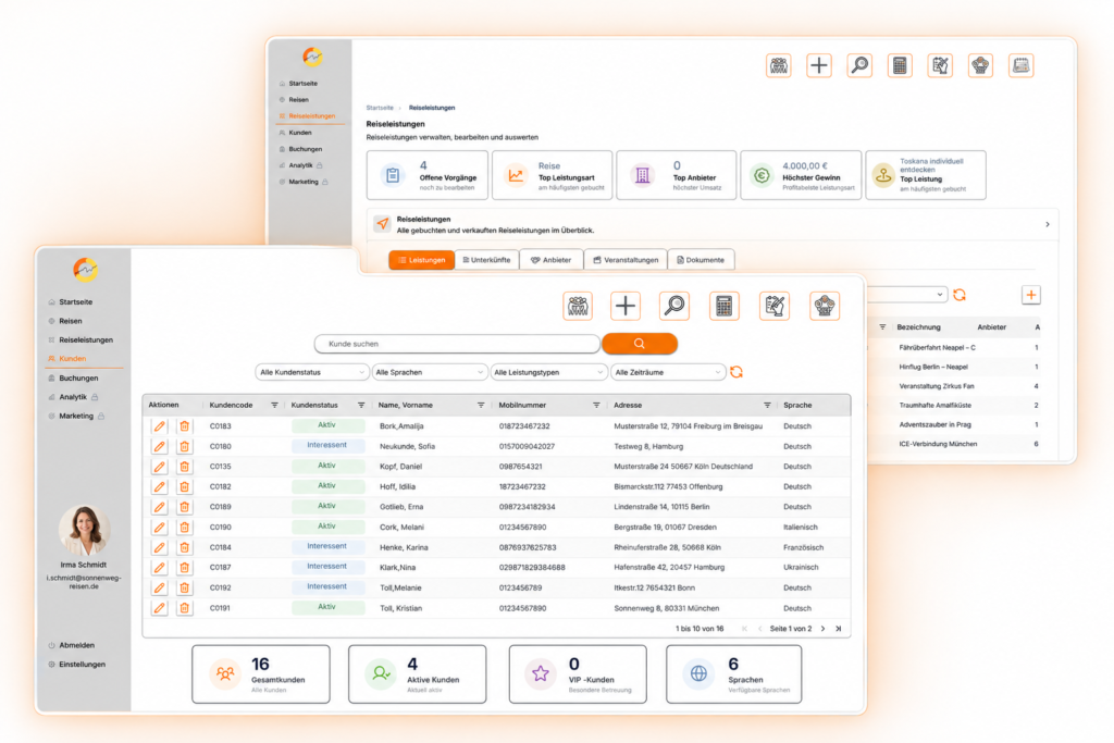 Reiseverwaltung mit AlphaHof AlphaHof Reiseverwaltung mit Reisedetails, Reiseverlauf, Kommunikation und AuswertungAlphaHof Reiseverwaltung mit Reisedetails, Reiseverlauf, Kommunikation und Auswertung